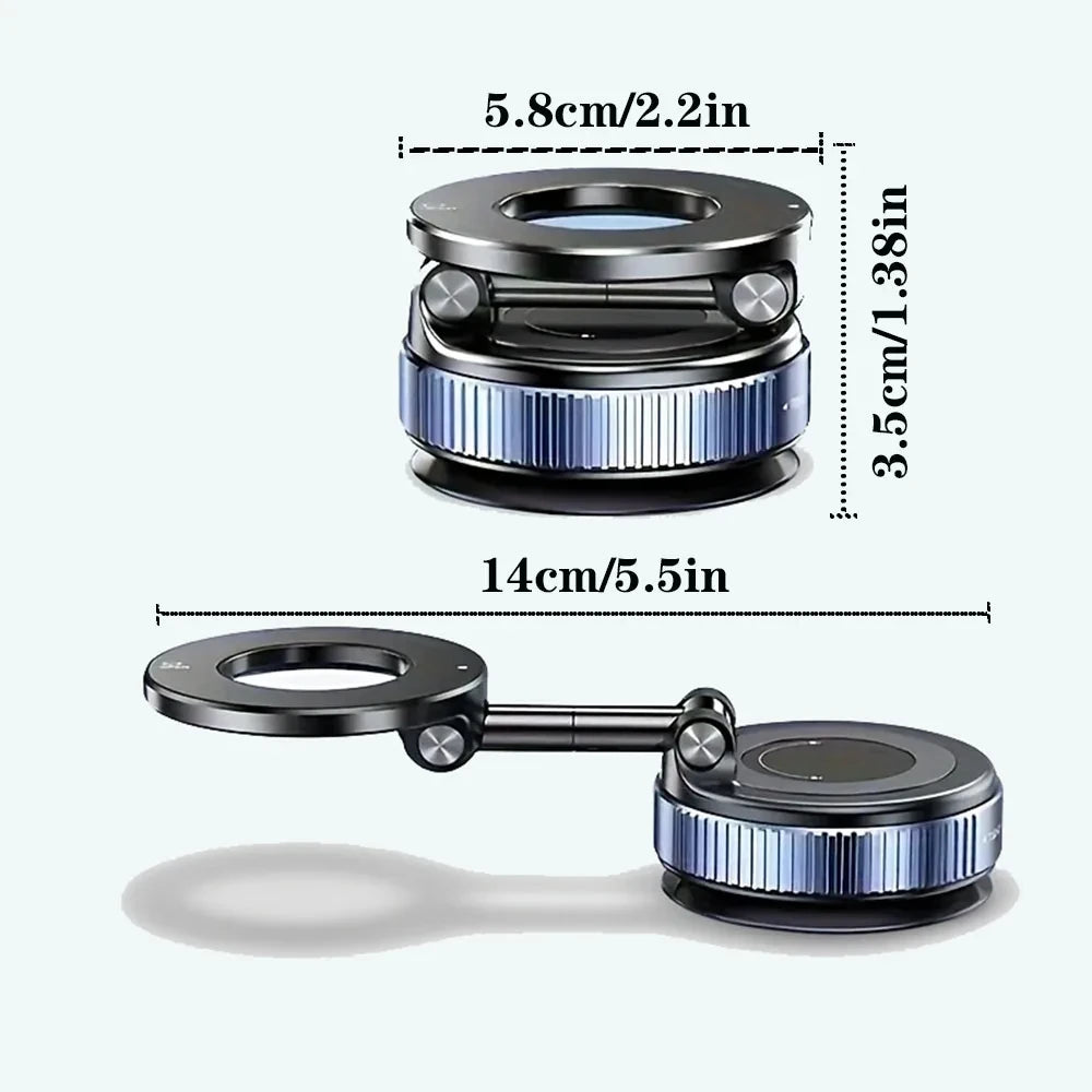 MagSafe Car Mount — Foldable Suction Cup Phone Holder, 360° Adjustable
