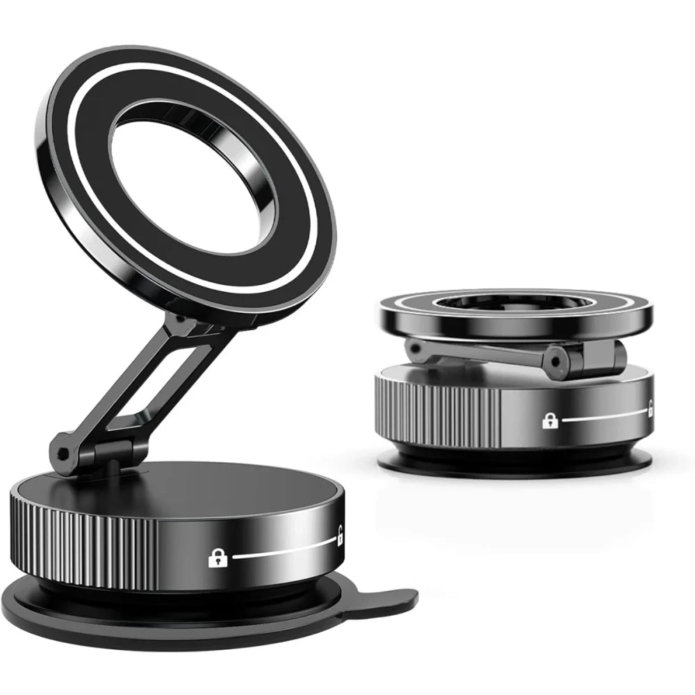 MagSafe Car Mount — Foldable Suction Cup Phone Holder, 360° Adjustable