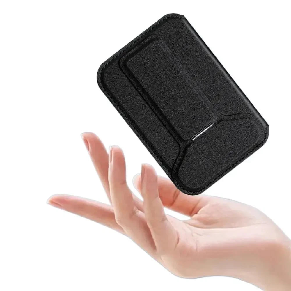 MagSafe Wallet Stand — Vegan Leather Card Holder with Multi-Angle Kickstand