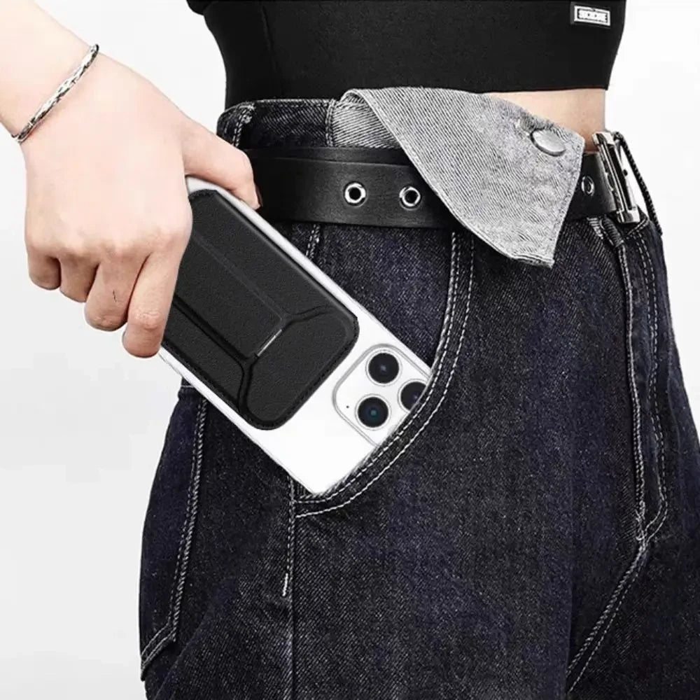 MagSafe Wallet Stand — Vegan Leather Card Holder with Multi-Angle Kickstand