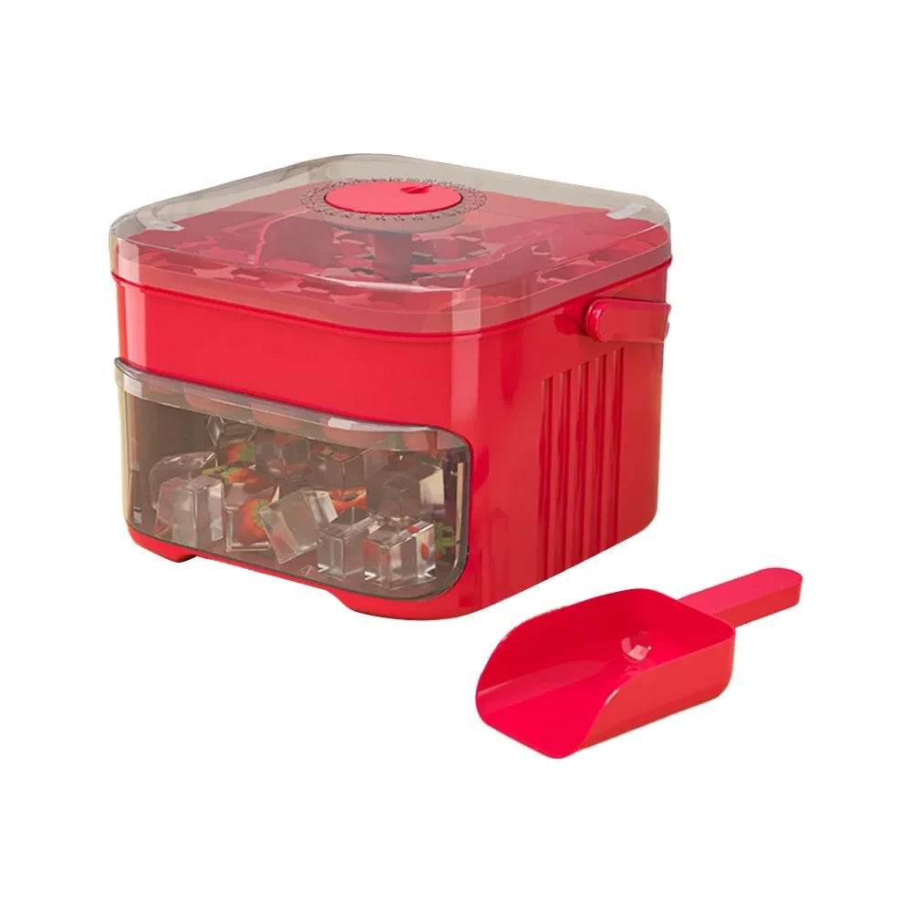 50-Cube Ice Maker Tray — Easy Press, Double Layer with Storage Bin, BPA-Free