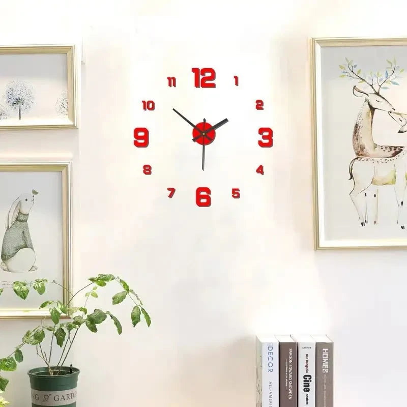DIY Frameless Wall Clock — Modern Silent Minimalist Home Decor, No Drilling