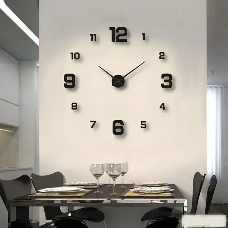 DIY Frameless Wall Clock — Modern Silent Minimalist Home Decor, No Drilling