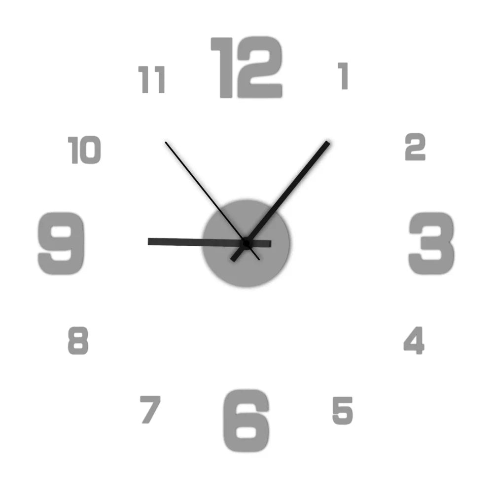 DIY Frameless Wall Clock — Modern Silent Minimalist Home Decor, No Drilling
