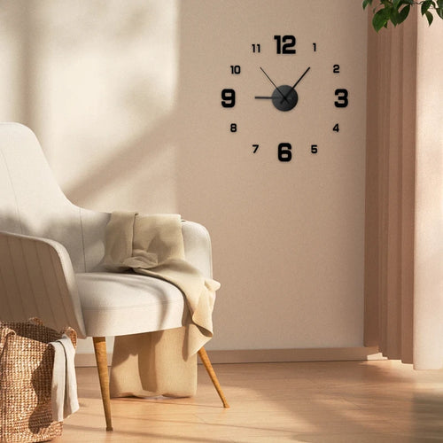 DIY Frameless Wall Clock — Modern Silent Minimalist Home Decor, No Drilling