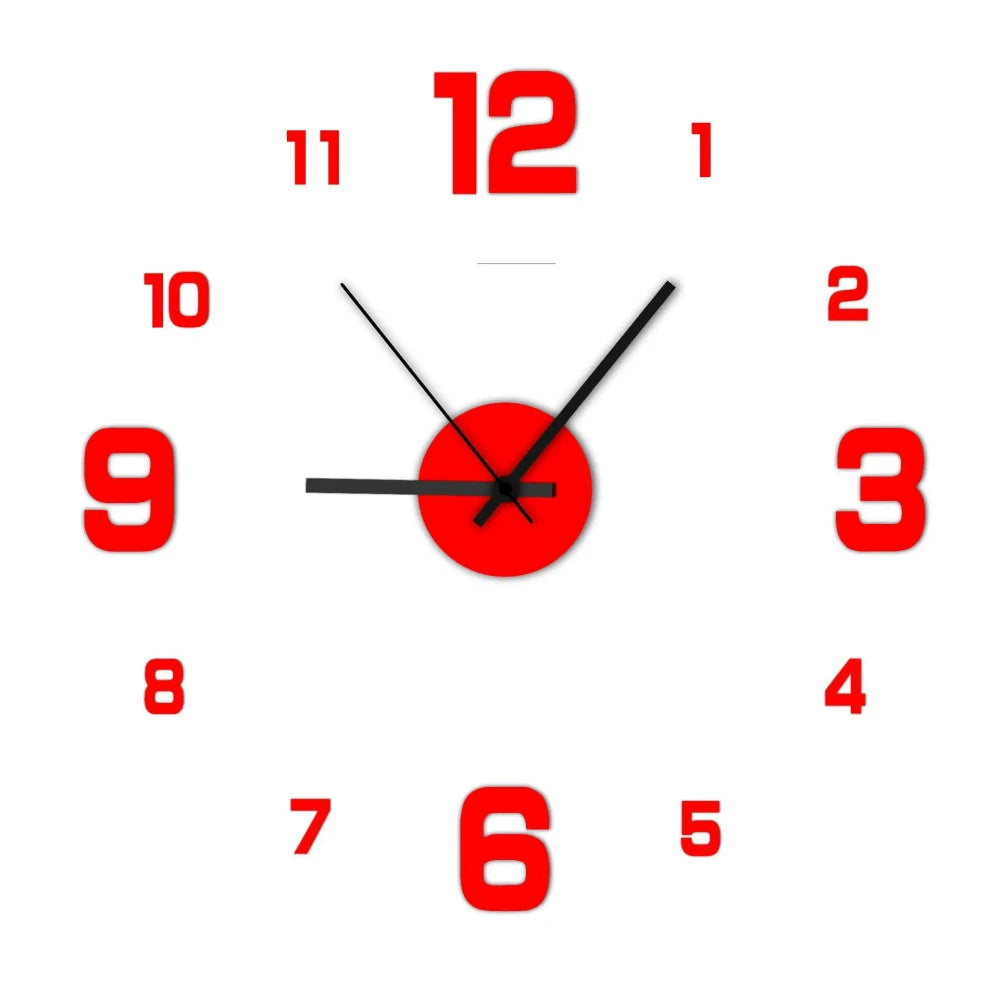 DIY Frameless Wall Clock — Modern Silent Minimalist Home Decor, No Drilling