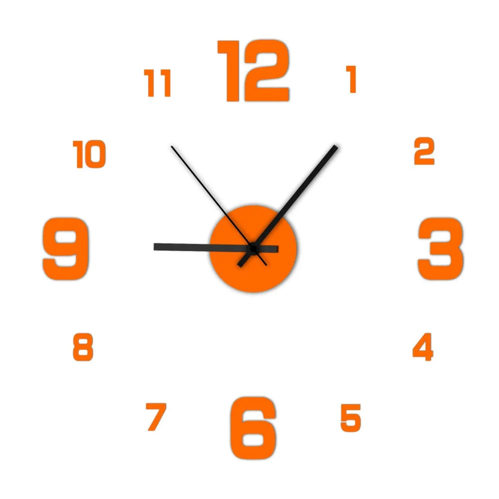 DIY Frameless Wall Clock — Modern Silent Minimalist Home Decor, No Drilling