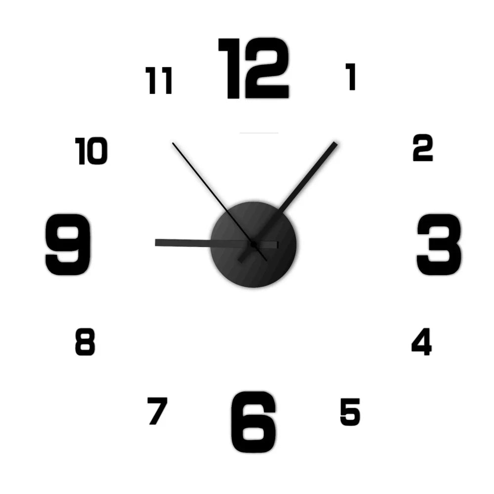 DIY Frameless Wall Clock — Modern Silent Minimalist Home Decor, No Drilling