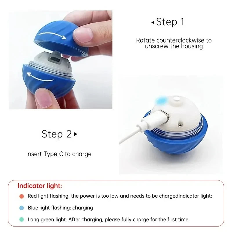 Automatic Interactive Dog Ball — Self-Rolling Touch-Activated Pet Toy, USB Rechargeable