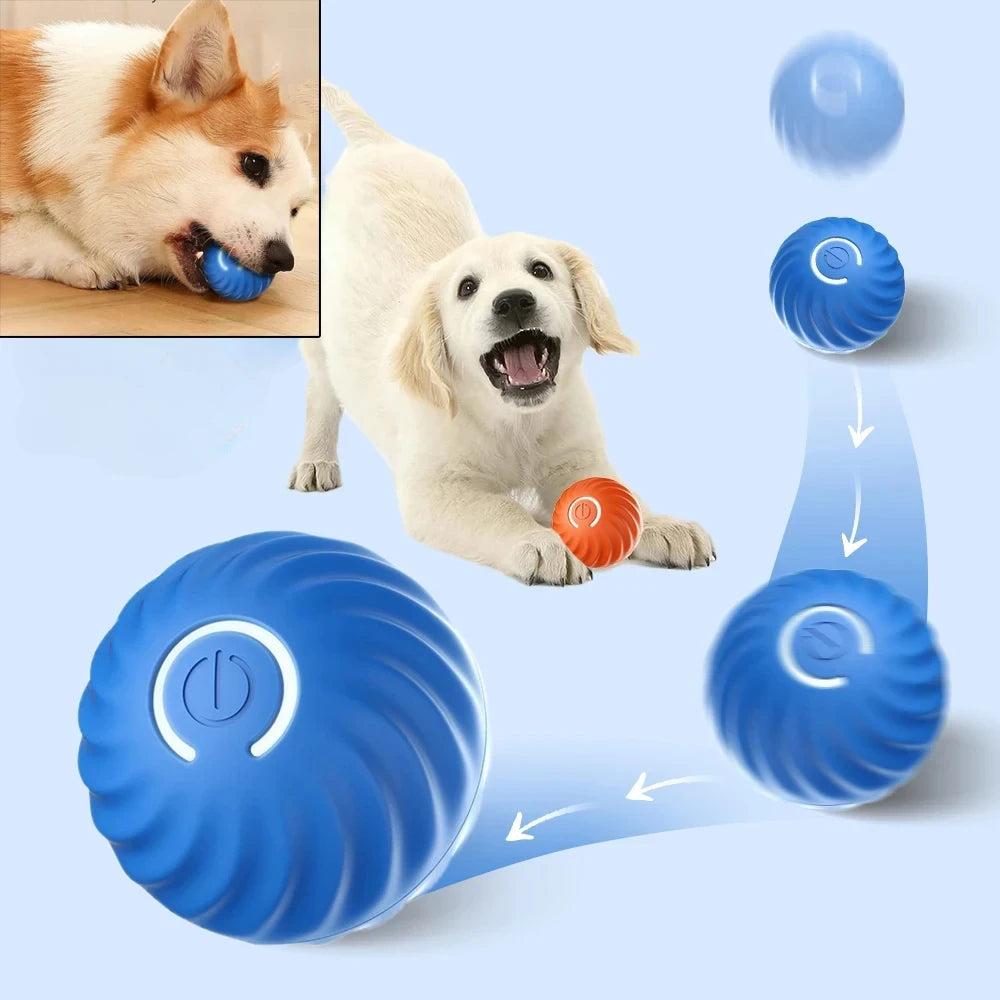 Automatic Interactive Dog Ball — Self-Rolling Touch-Activated Pet Toy, USB Rechargeable