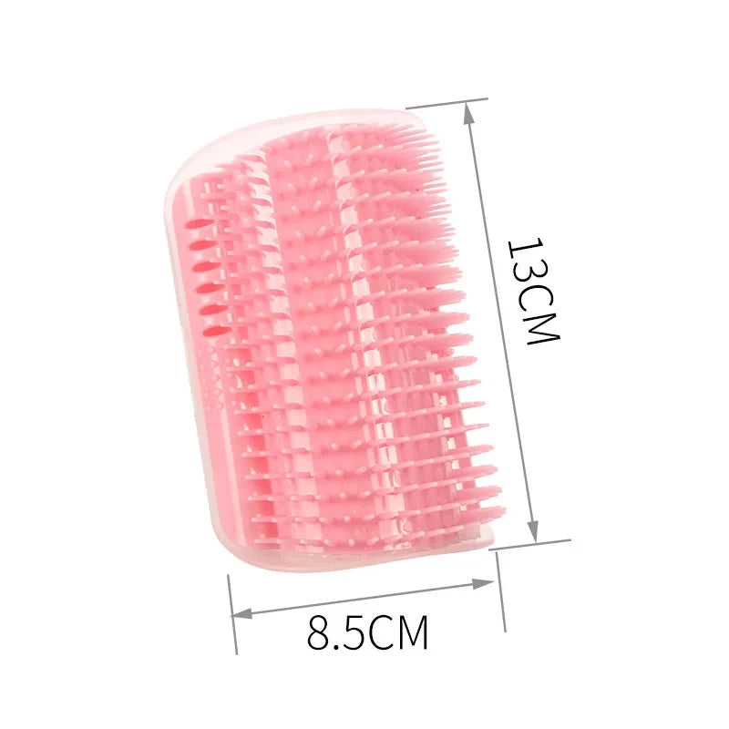 Cat Wall Scratcher &amp; Self-Grooming Comb — Corner Massage Brush, No Adhesive Damage